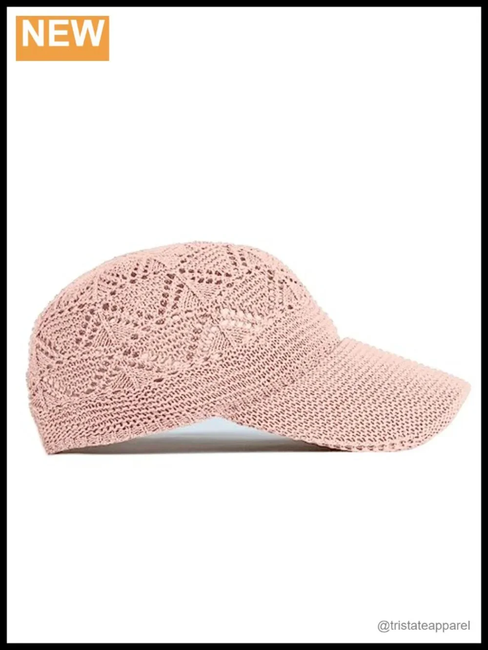 Crochet Knit Baseball Cap for Women Summer Breathable Adjustable Sun Protection